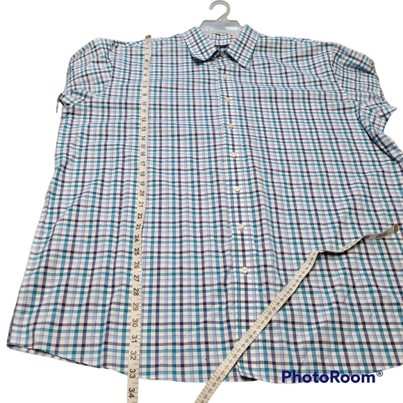 Jos A. Bank Traveler Blue And White Gingham Button Down Shirt Size 2X - Picture 6 of 7
